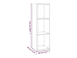 Estantería/mueble TV contrachapada roble marrón 36x30x114 cm