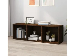 Estantería/mueble TV contrachapada roble marrón 36x30x114 cm