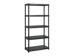 Estanterías almacenaje 5 niveles plástico negro 183x45,7x185cm ES765349
