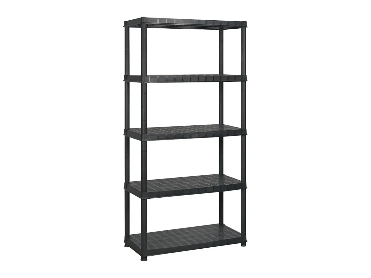 Estanterías almacenaje 5 niveles plástico negro 183x45,7x185cm ES765349