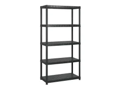 Estanterías de almacenaje 5 niveles plástico negro 170x40x185cm ES596927
