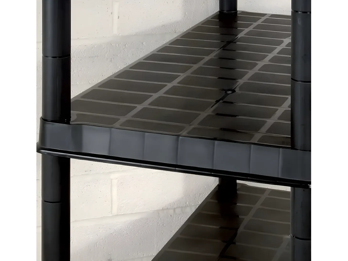 Estanterías de almacenaje 5 niveles plástico negro 340x40x185cm ES817157