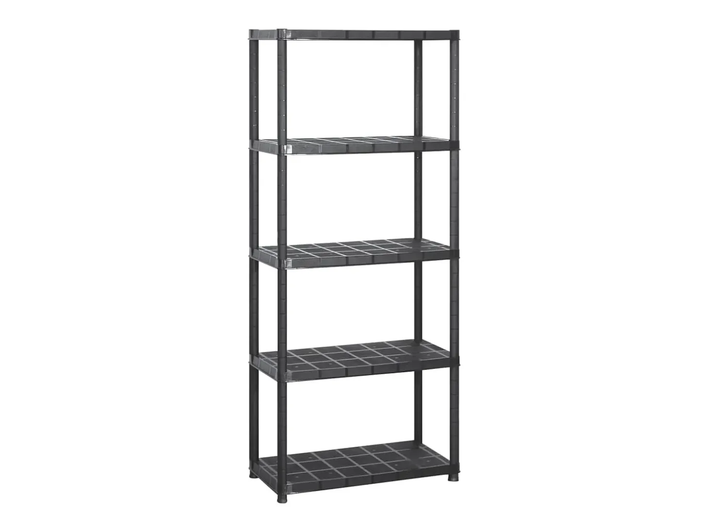 Estanterías de almacenaje 5 niveles plástico negro 284x38x170cm ES981664