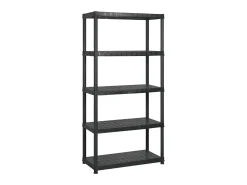 Estanterías de almacenaje 5 niveles plástico negro 255x40x185cm ES576440