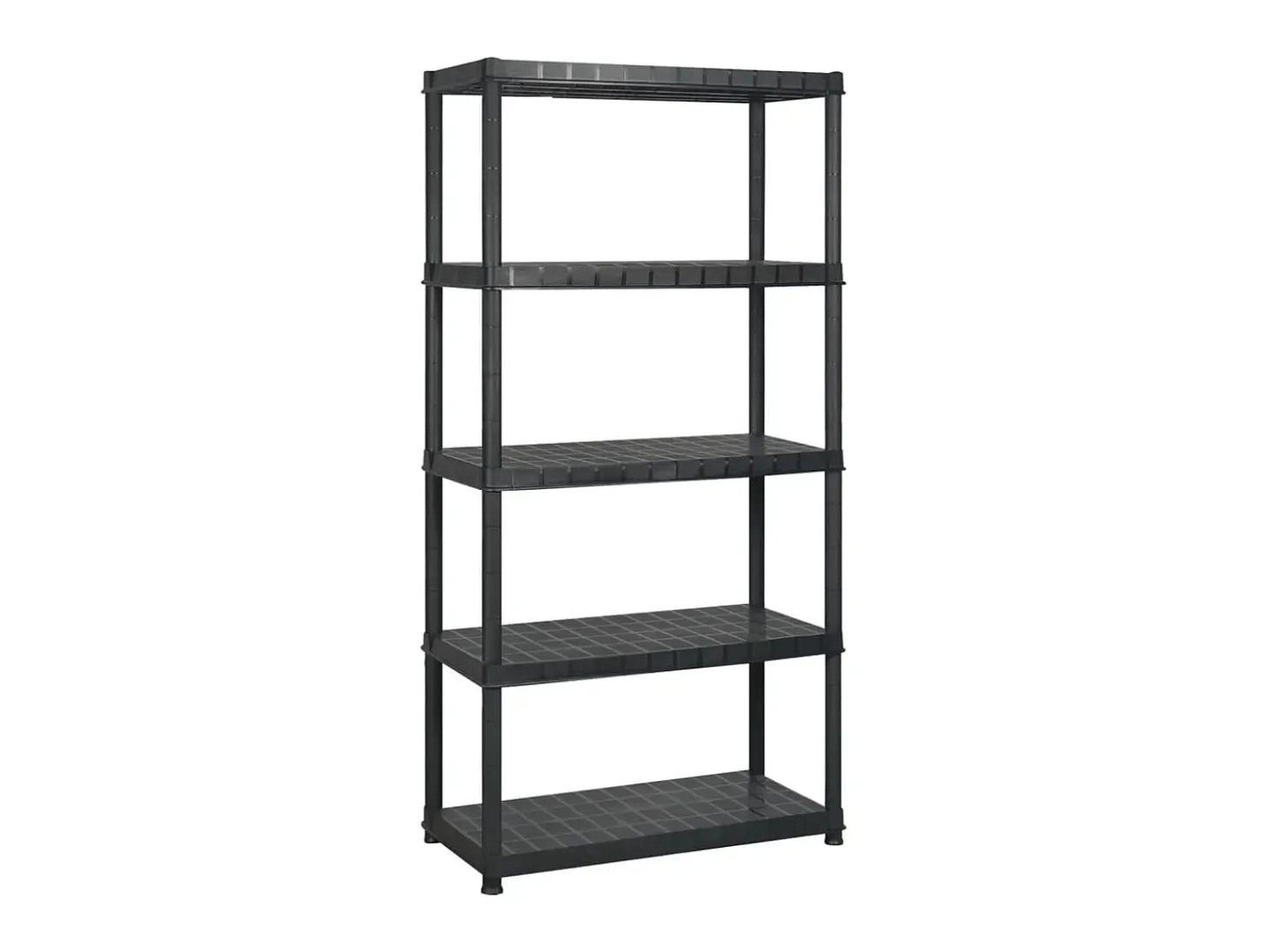 Estanterías de almacenaje 5 niveles plástico negro 255x40x185cm ES576440