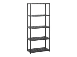 Estanterías de almacenaje 5 niveles plástico negro 142x38x170cm ES927365