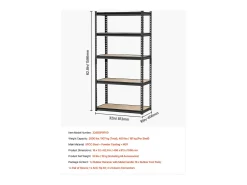 Estanterías Metálicas para Garaje SucceBuy Estantes de Almacenamiento de 41 cm de Profundidad x 81 cm de Ancho x 160 cm de Alto, Estantería de Garaje de 5 Niveles