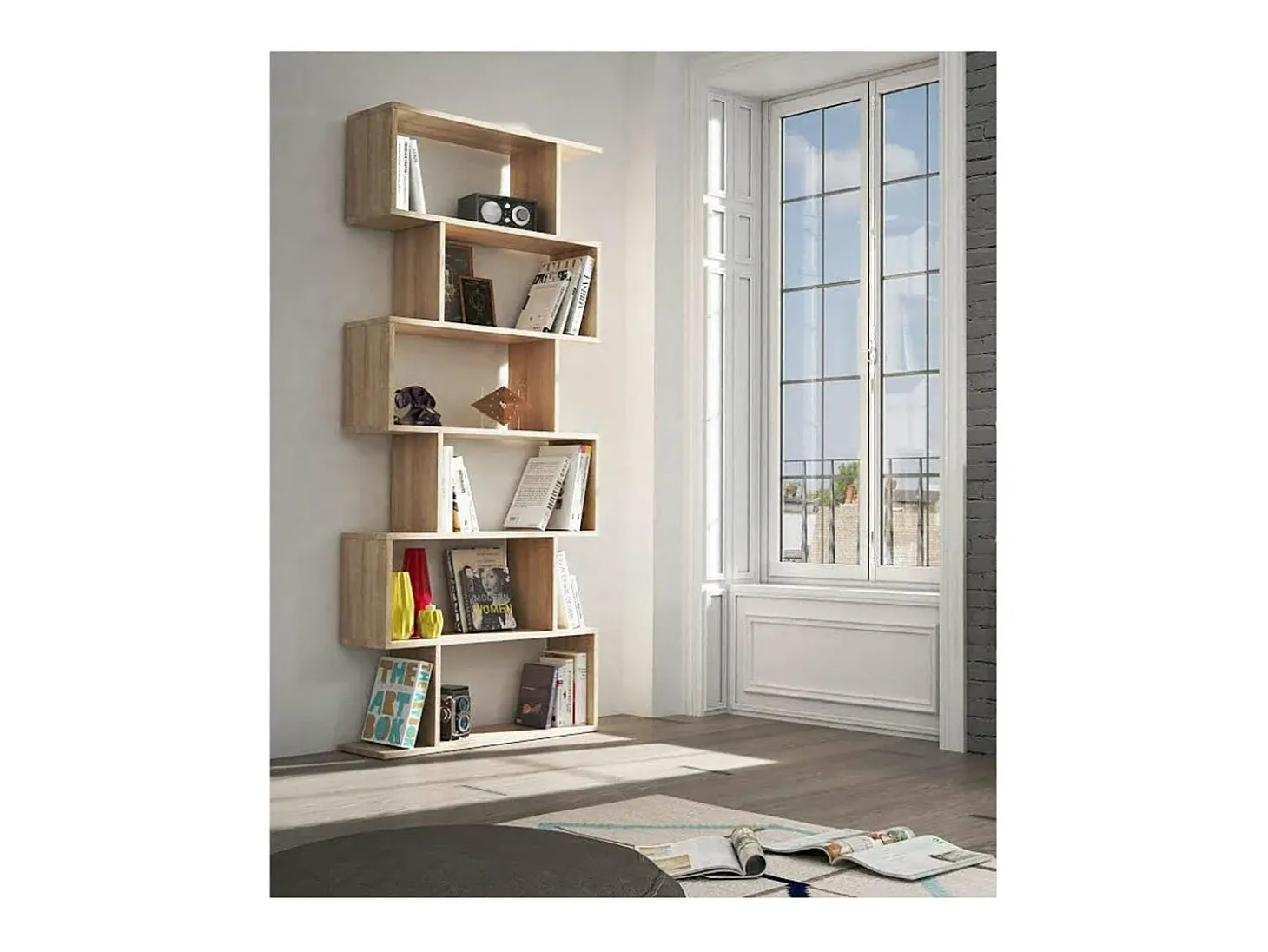 Estanteria alta Canton en roble canadian 192 cm(alto)80 cm(ancho)25 cm(fondo) .
