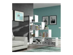 Estanteria baja Cantora en blanco, 145 cm(alto)145 cm(ancho)29 cm(fondo) .