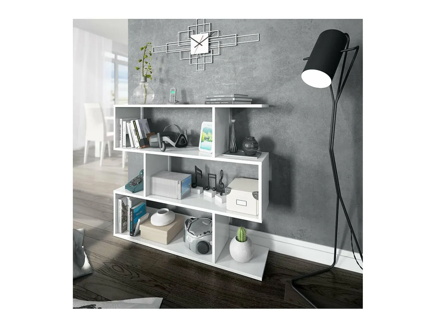 Estanteria Corea baja en blanco 97 cm(alto)110 cm(ancho)24 cm(fondo) .