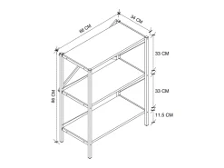 Estanteria De Metal 3 Niveles 85X66X34 Safir