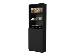 Estanteria Home en melamina con gabinete inferior y 3 estantes exteriores , 180.59 cm X 62.78 cm X 29.89 cm , Negro