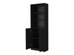 Estanteria Home en melamina con gabinete inferior y 3 estantes exteriores , 180.59 cm X 62.78 cm X 29.89 cm , Negro