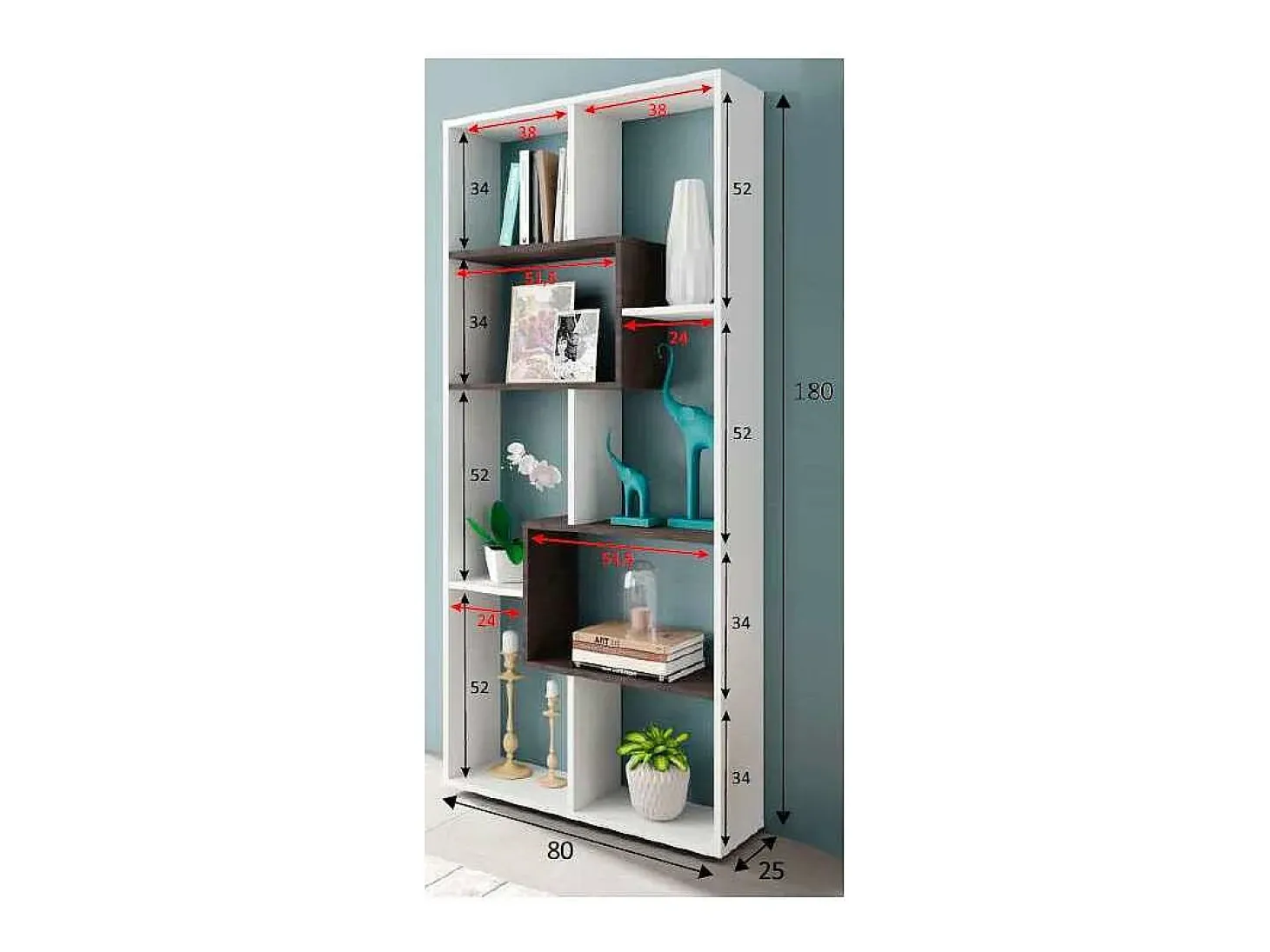Estanteria para oficina o recibidores Doria. 180 cm(alto)80 cm(ancho)25 cm(fondo) .