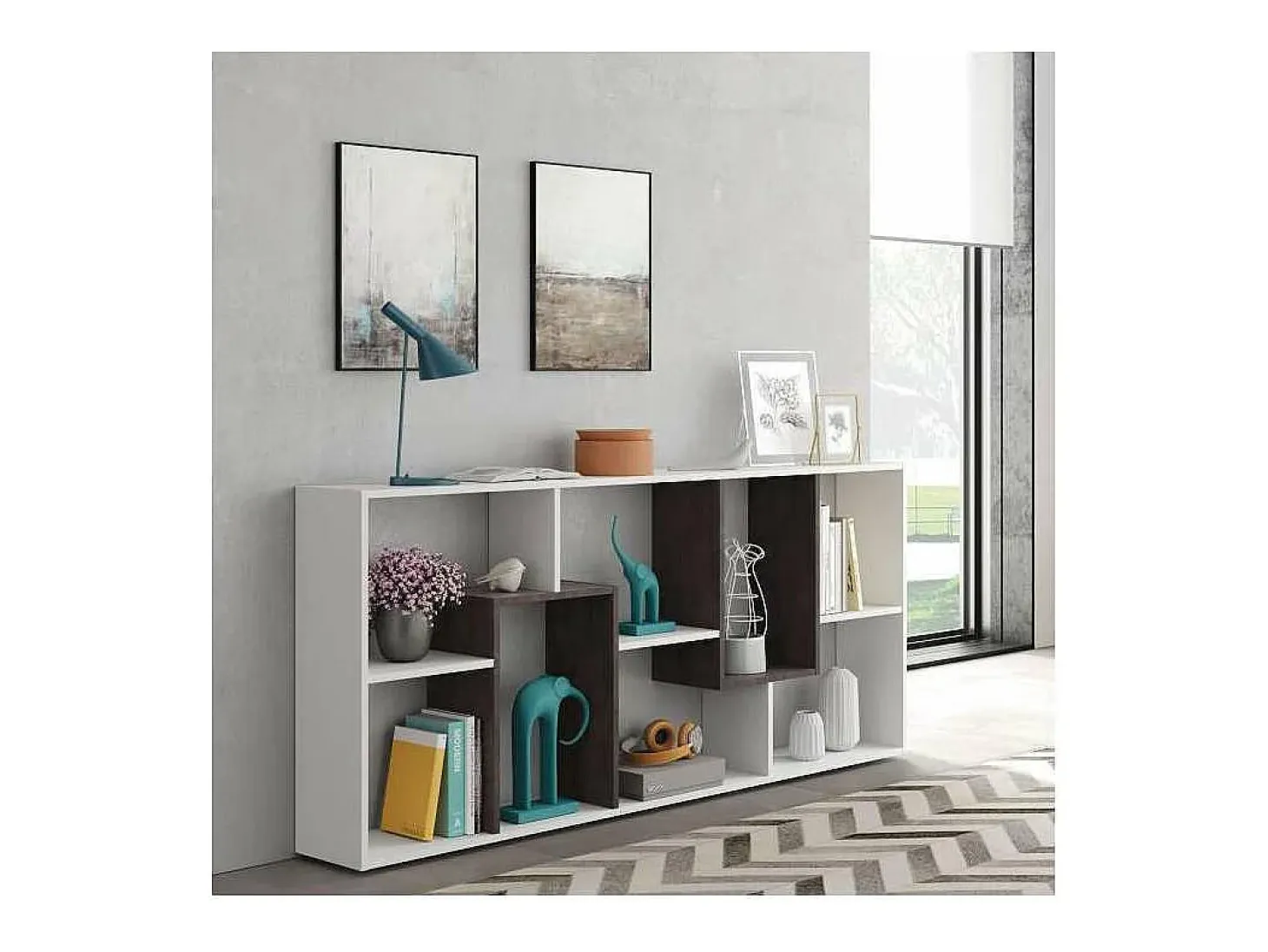 Estanteria para oficina o recibidores Doria. 180 cm(alto)80 cm(ancho)25 cm(fondo) .