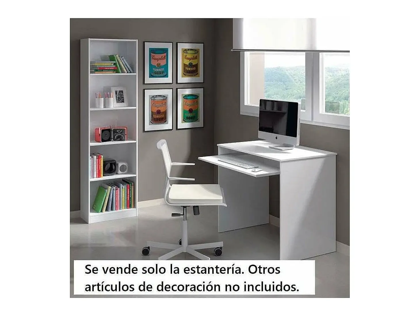 Estanteria seis baldas Children en blanco artik 180 cm(alto)52 cm(ancho)25 cm(fondo). .