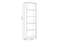 Estanteria seis baldas Children en blanco artik 180 cm(alto)52 cm(ancho)25 cm(fondo). .