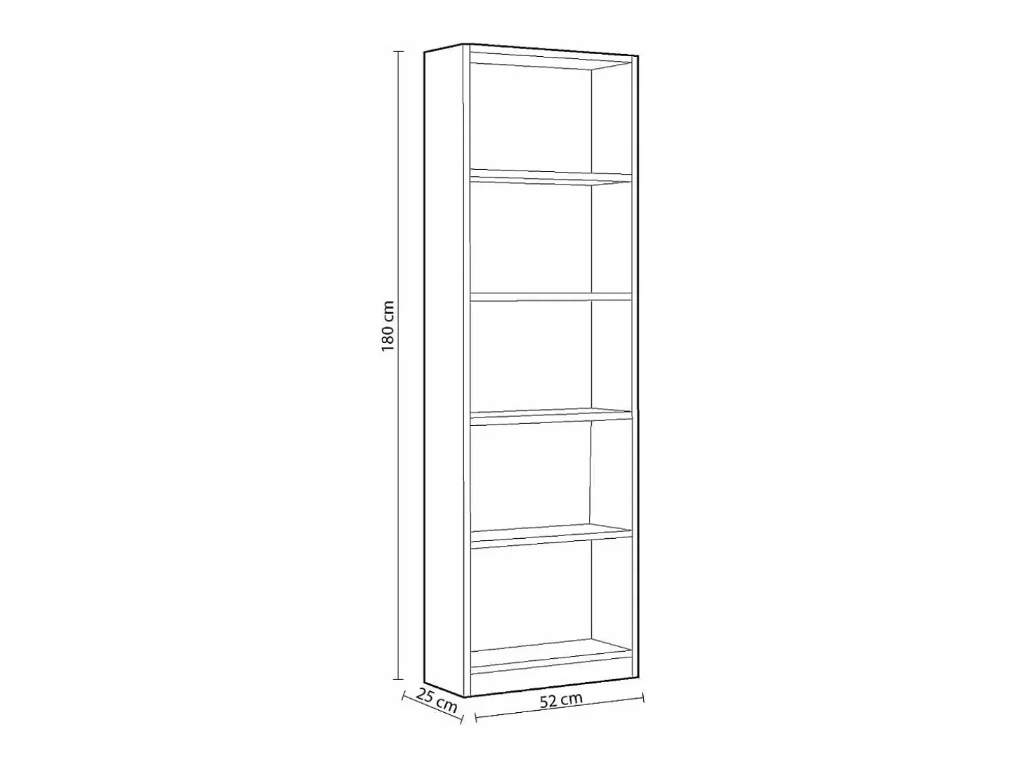 Estanteria seis baldas Children en blanco artik 180 cm(alto)52 cm(ancho)25 cm(fondo). .