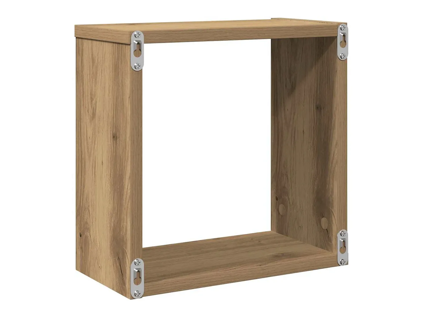 Estantes cúbicos de pared de 6 piezas, roble hecho a mano, madera de ingeniería