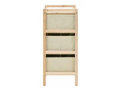 Estantes con 3 cestas de tela 2 unidades madera de cedro beige