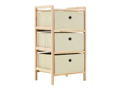 Estantes con 3 cestas de tela 2 unidades madera de cedro beige