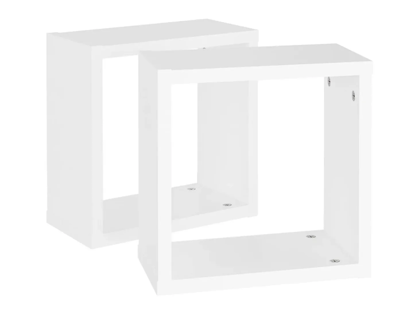 Estantes cubo de pared 2 unidades blanco 30x15x30 cm ES32053