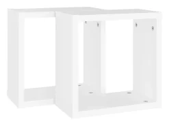 Estantes cubo de pared 2 unidades blanco 30x15x30 cm ES32053