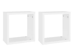Estantes cubo de pared 2 unidades blanco 30x15x30 cm ES32053