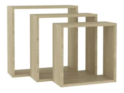 Estantes cubo de pared 3 unidades roble Sonoma