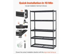 Estantes de Almacenamiento SucceBuy, Estante de Garaje Ajustable en 5 Niveles, Resistente 1361kg