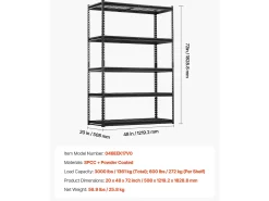 Estantes de Almacenamiento SucceBuy, Estante de Garaje Ajustable en 5 Niveles, Resistente 1361kg