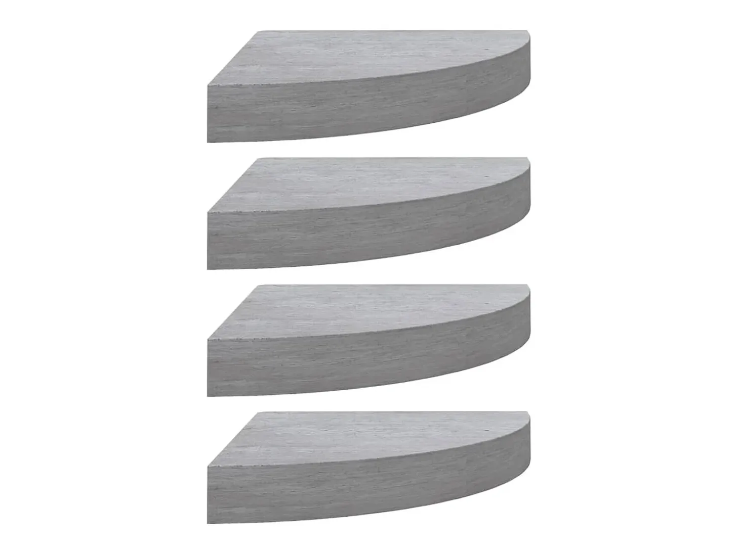 Estantes de esquina de pared 4 piezas Gris hormigón 35x35x3,8 cm MDF