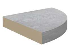 Estantes de esquina de pared 4 piezas Gris hormigón 35x35x3,8 cm MDF