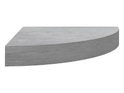 Estantes de esquina de pared 4 piezas Gris hormigón 35x35x3,8 cm MDF