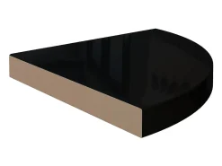 Estantes de esquina flotantes (2 unidades), negro brillante, 35 x 35 x 3,8 cm, MDF
