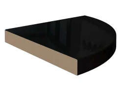 Estantes de esquina flotantes 4 piezas Negro brillante 35x35x3,8cm MDF