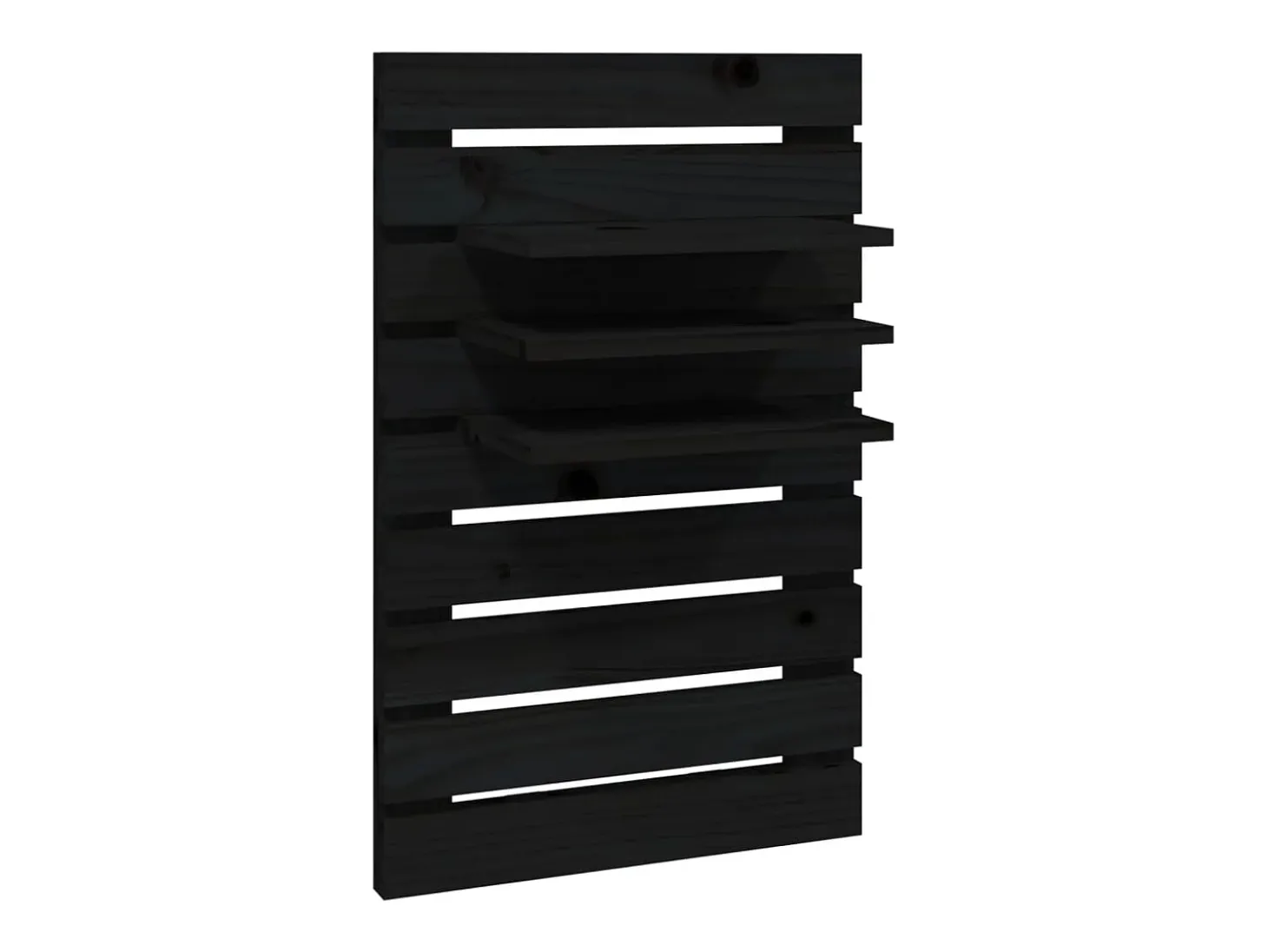 estantes de noche de pared de madera maciza de pino negro