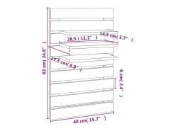 estantes de noche de pared de madera maciza de pino negro