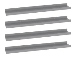 Estantes de pared 4 piezas Gris 60x9x3 cm