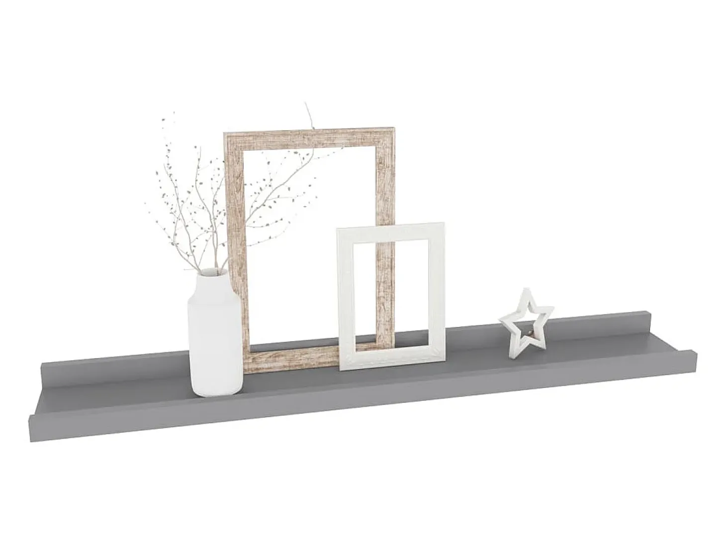 Estantes de pared 4 piezas Gris 60x9x3 cm
