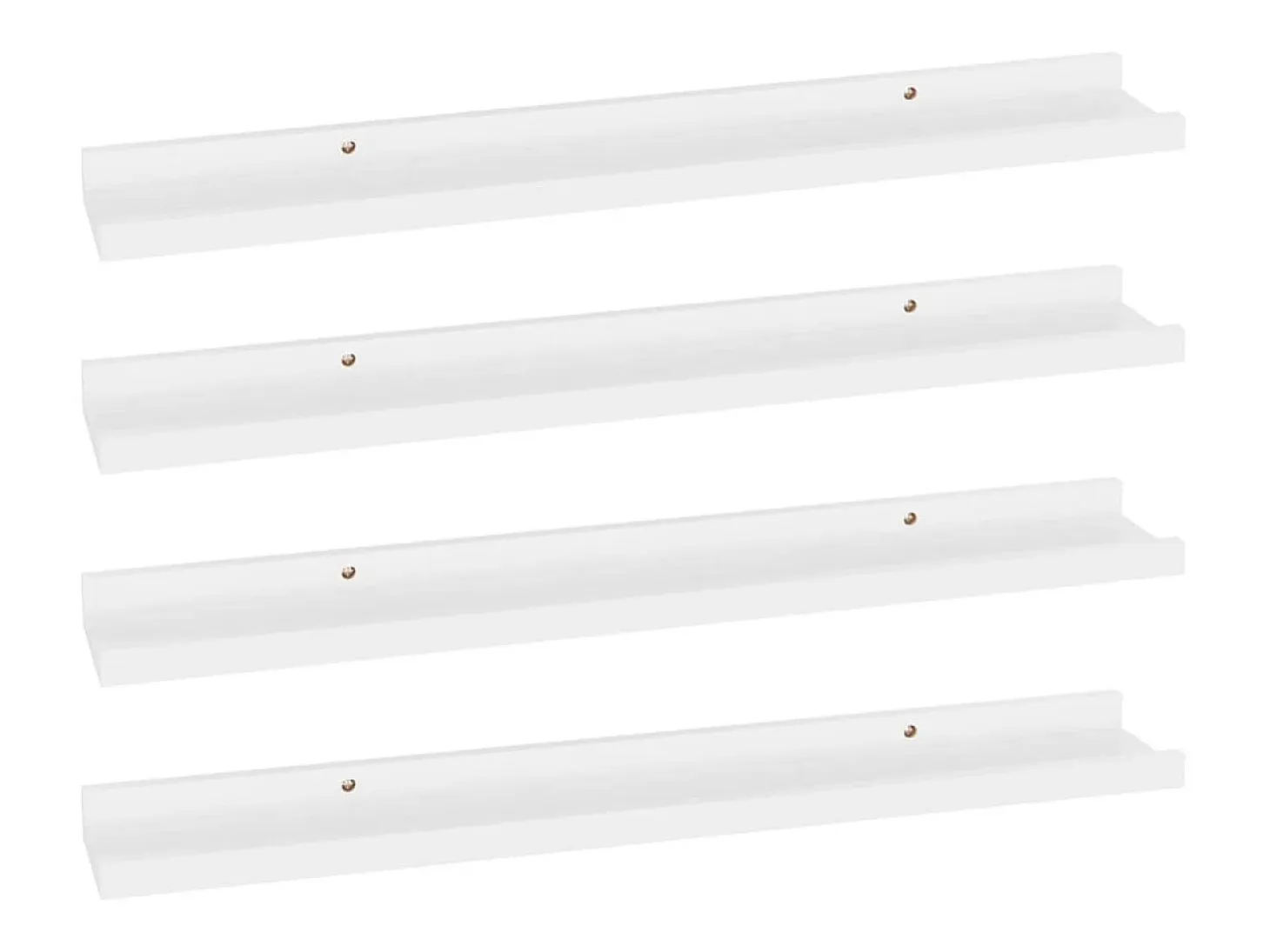 Estantes de pared 4 piezas Blanco 60x9x3 cm