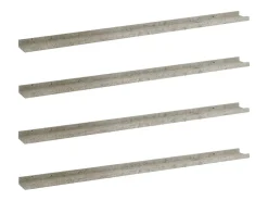 Estantes de pared 4 piezas Gris hormigón 115x9x3 cm