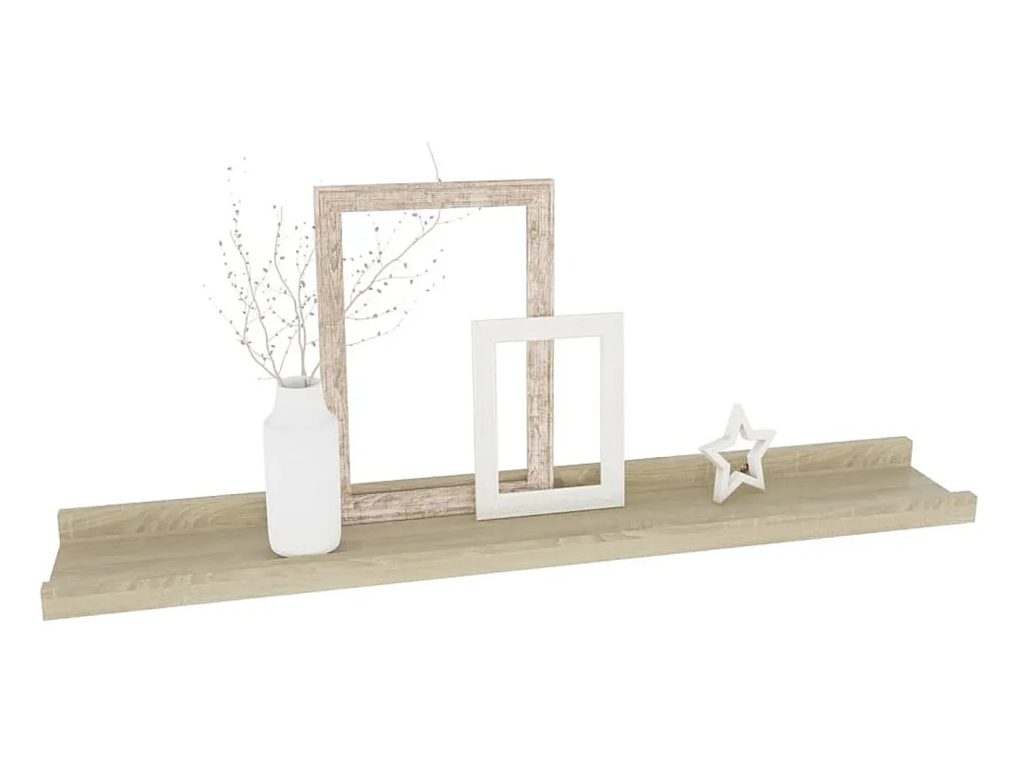 Estantes de pared 4 piezas roble sonoma 60x9x3 cm