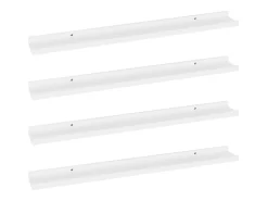 Estantes de pared 4 piezas Blanco 80x9x3 cm