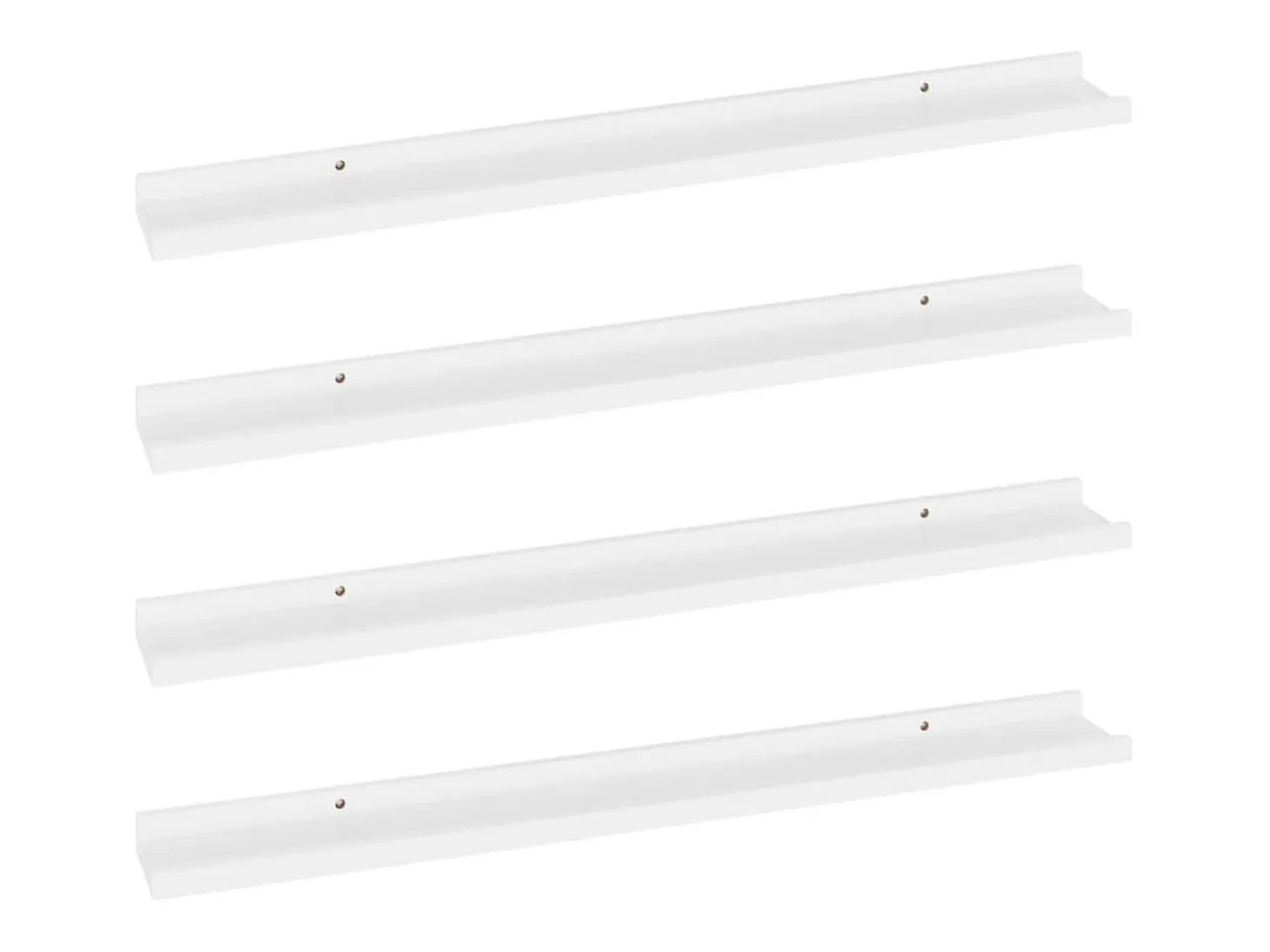 Estantes de pared 4 piezas Blanco 80x9x3 cm