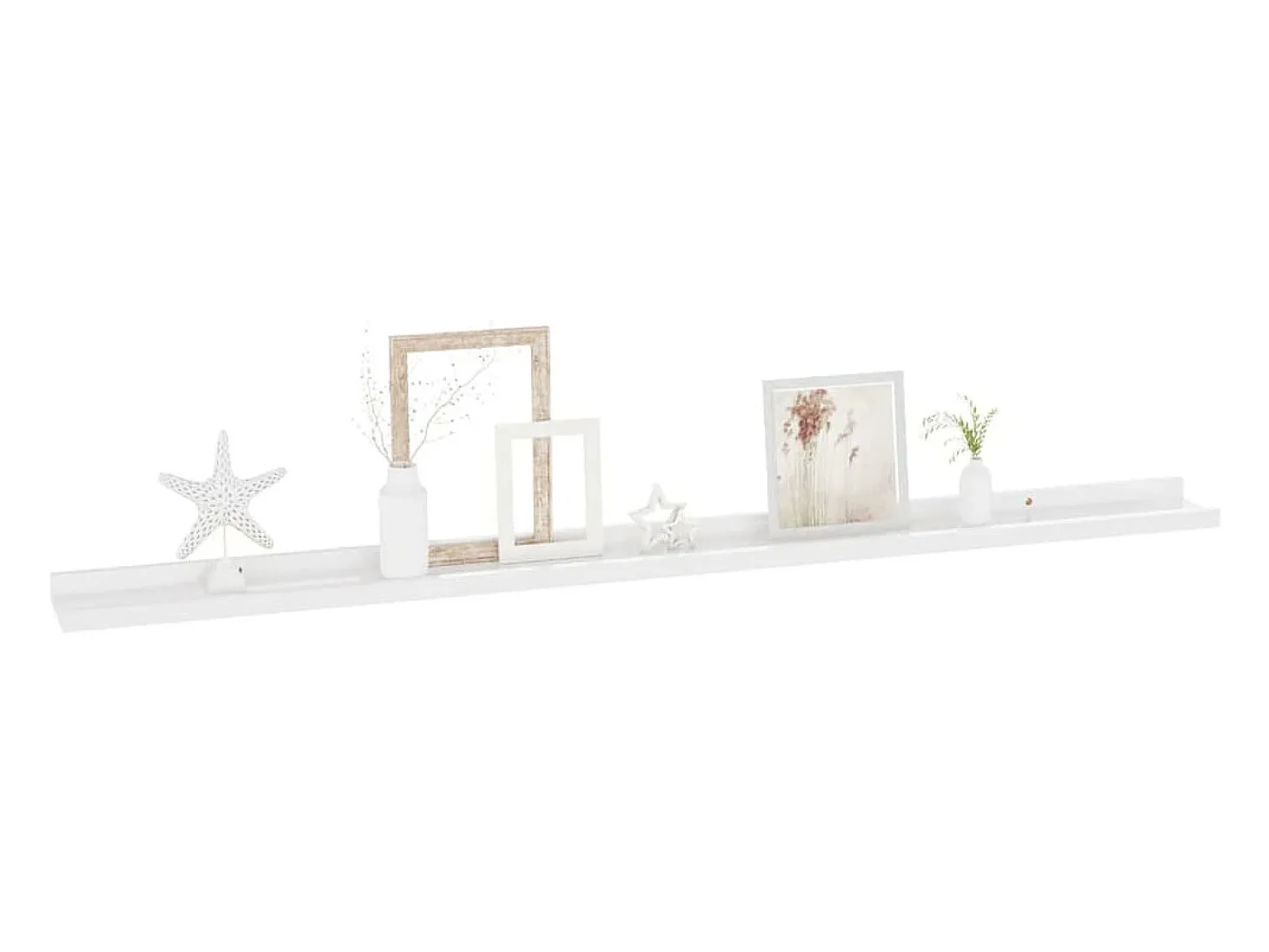 Estantes de pared 4 piezas Blanco brillo 115x9x3 cm