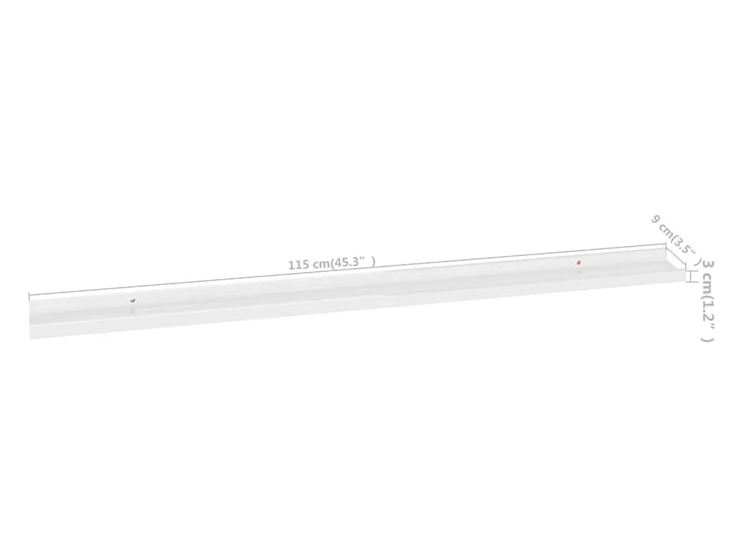 Estantes de pared 4 piezas Blanco brillo 115x9x3 cm