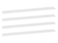 Estantes de pared 4 piezas Blanco brillo 115x9x3 cm