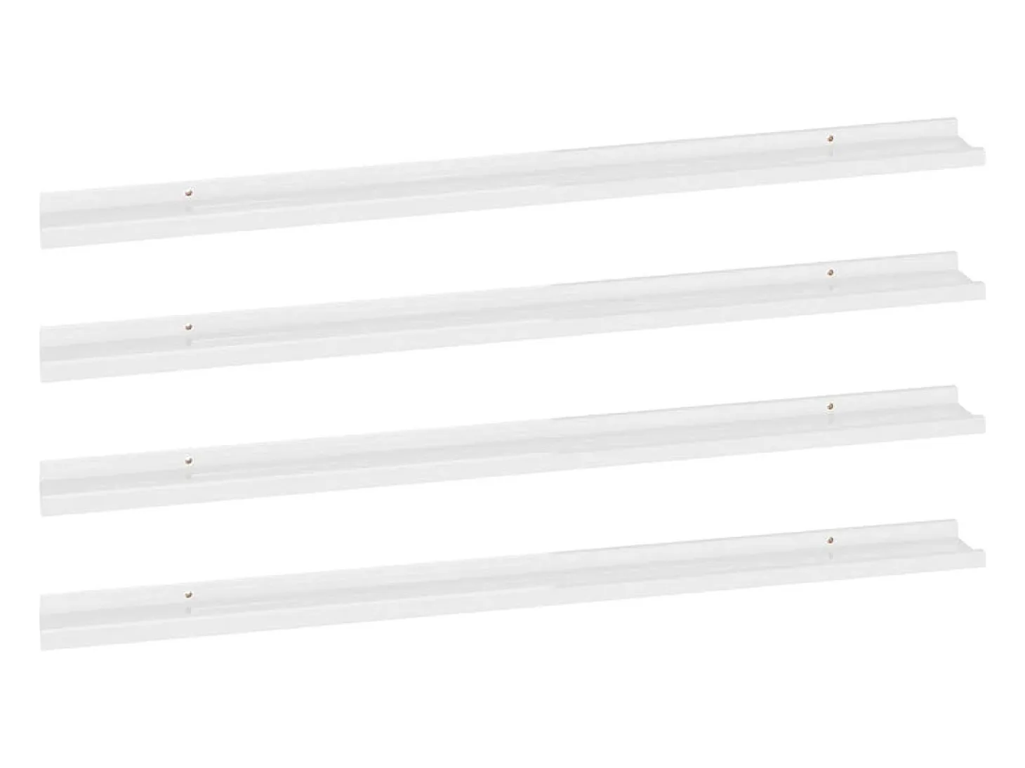 Estantes de pared 4 piezas Blanco brillo 115x9x3 cm