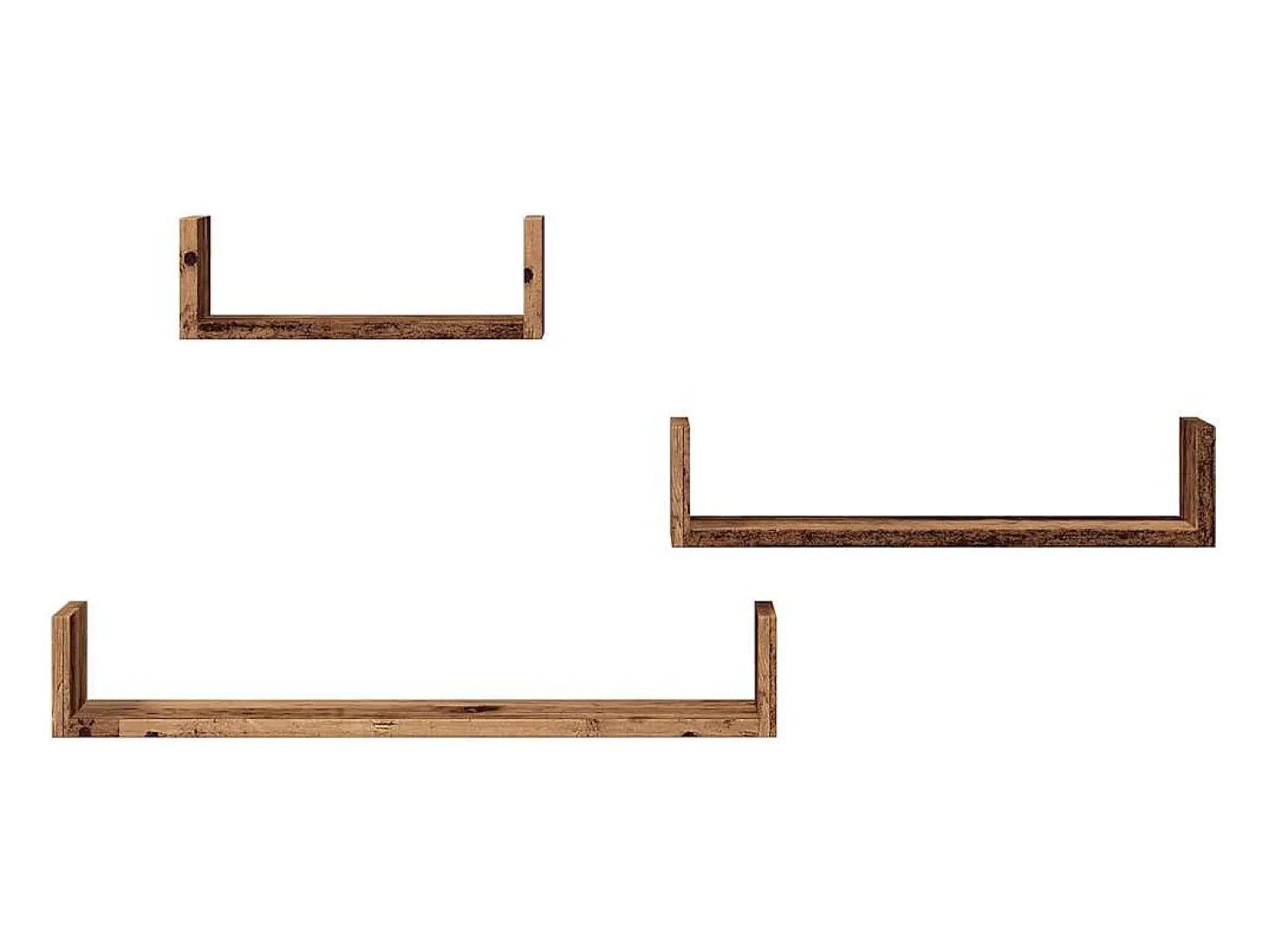 Estantes de pared 3 piezas madera vieja madera de ingeniería